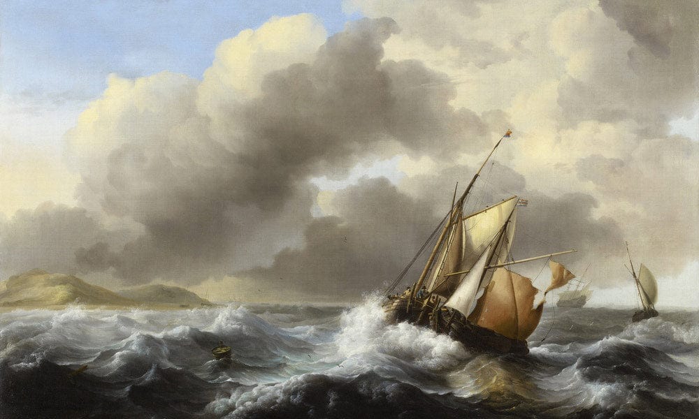 Fishing Vessels Offshore In A Heavy Sea By Ludolf Backhuysen I - Image 7