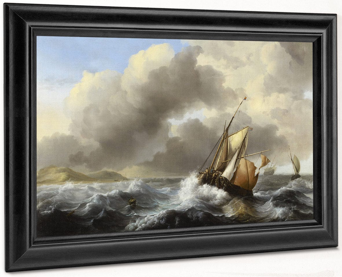 Fishing Vessels Offshore In A Heavy Sea By Ludolf Backhuysen I - Image 8