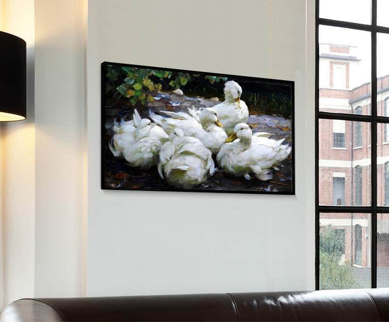 Five Dormant White Ducks Painting Alexander Max Koester Canvas Art - Image 4