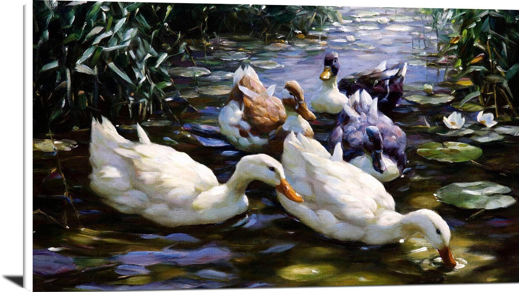 Five Ducks Painting Alexander Max Koester Canvas Art