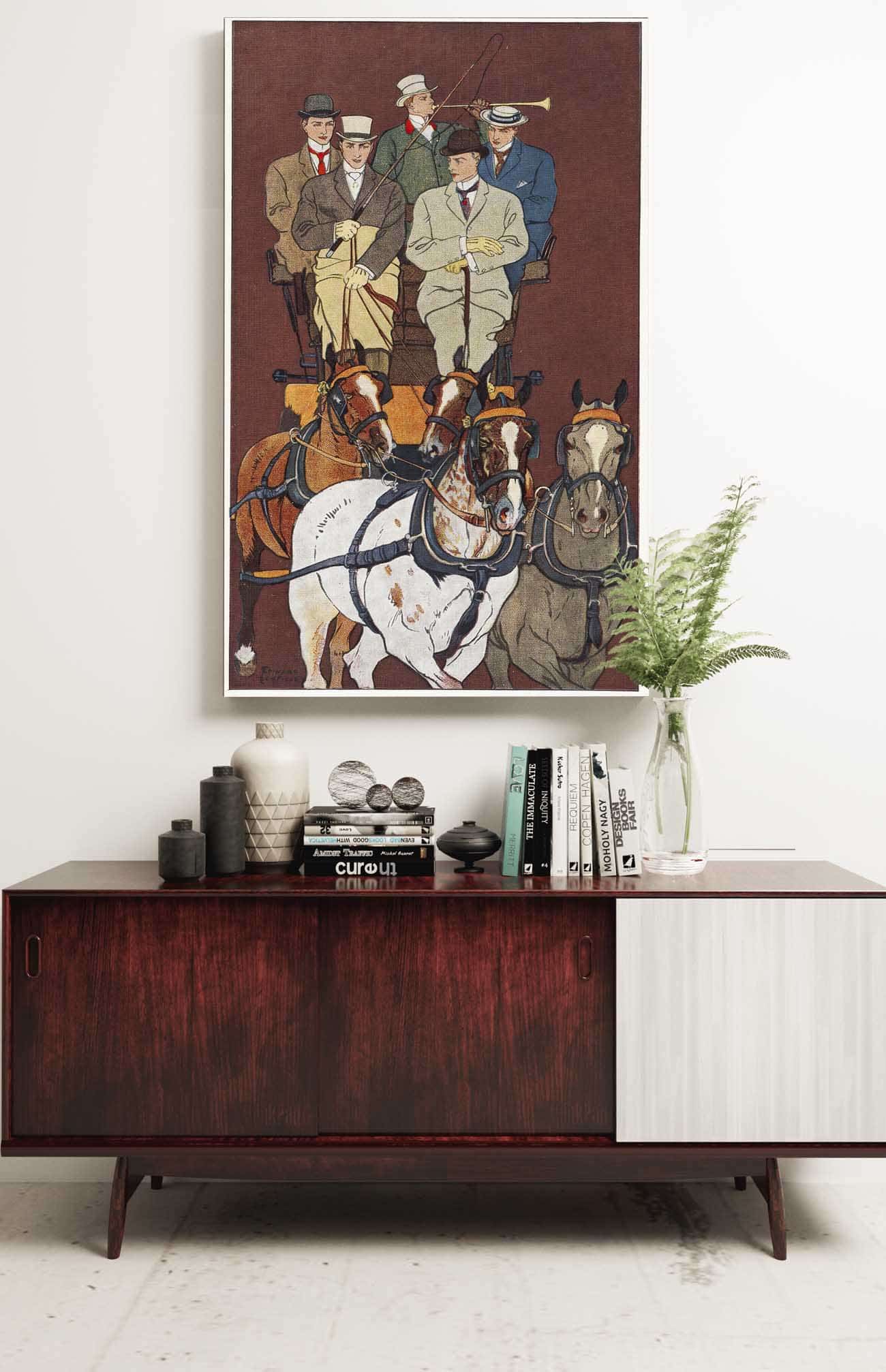 Five Men Riding In A Carriage Drawn By Four Horses by Edward Penfield - Image 2