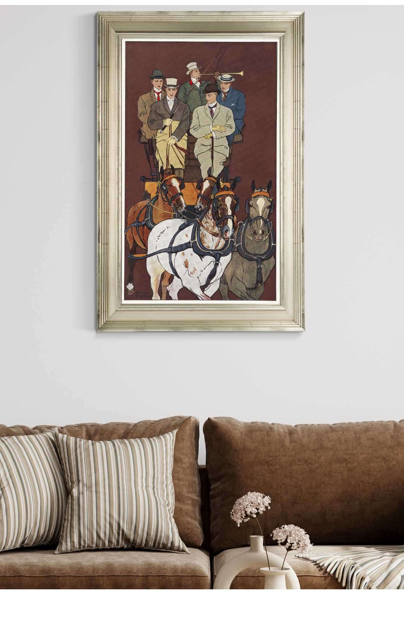Five Men Riding In A Carriage Drawn By Four Horses by Edward Penfield - Image 5