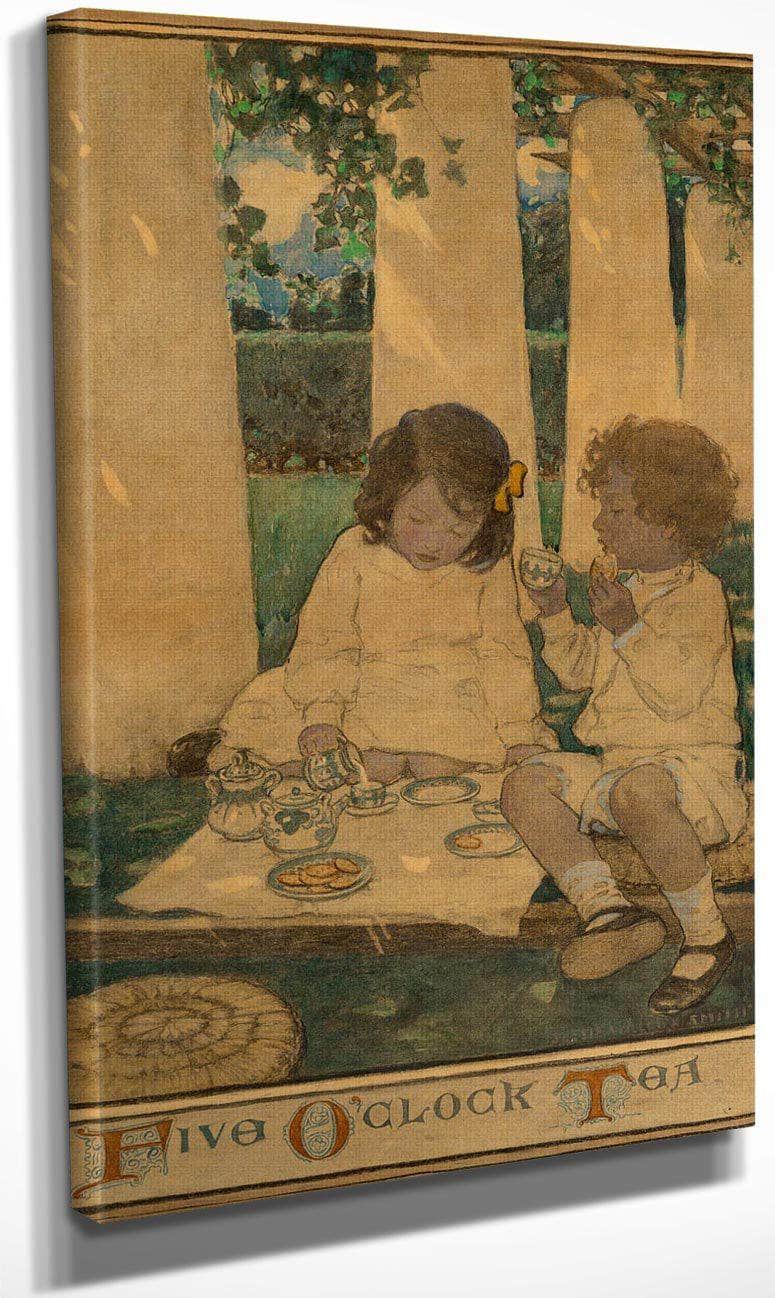 Five Oclock Tea The Child In A Garden Scribners Magazine Interior Illustration December 1903 By Jessie Willcox Smith