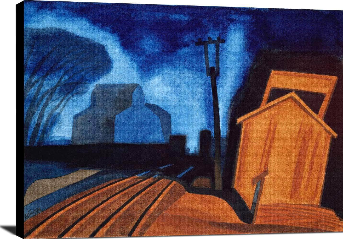 Flag Station, Elizabeth, New Jersey Painting Oscar Bluemner Canvas Art - Image 2