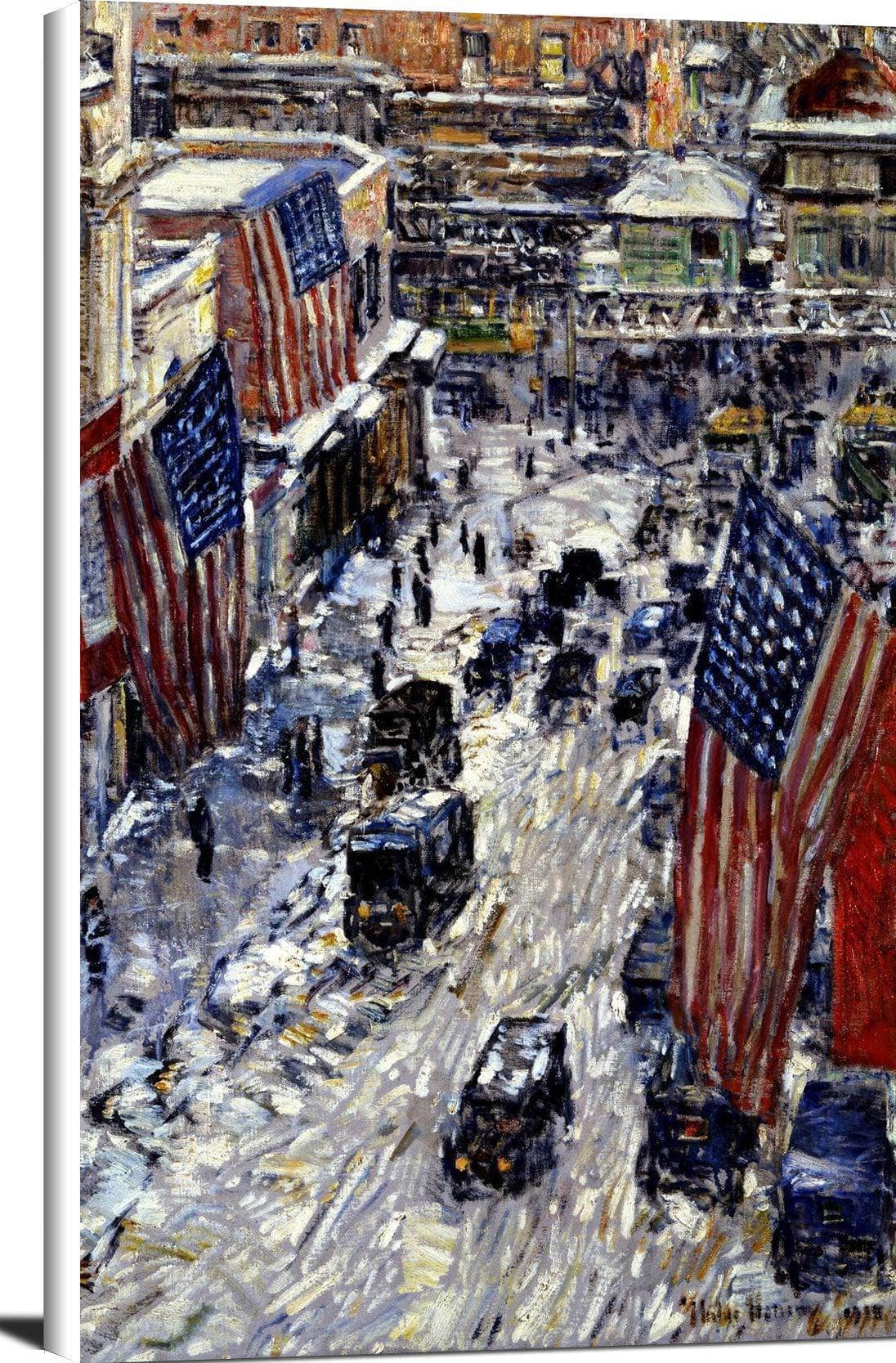 Flags On 57th Street, 1918 Painting Frederick Childe Hassam Canvas Art