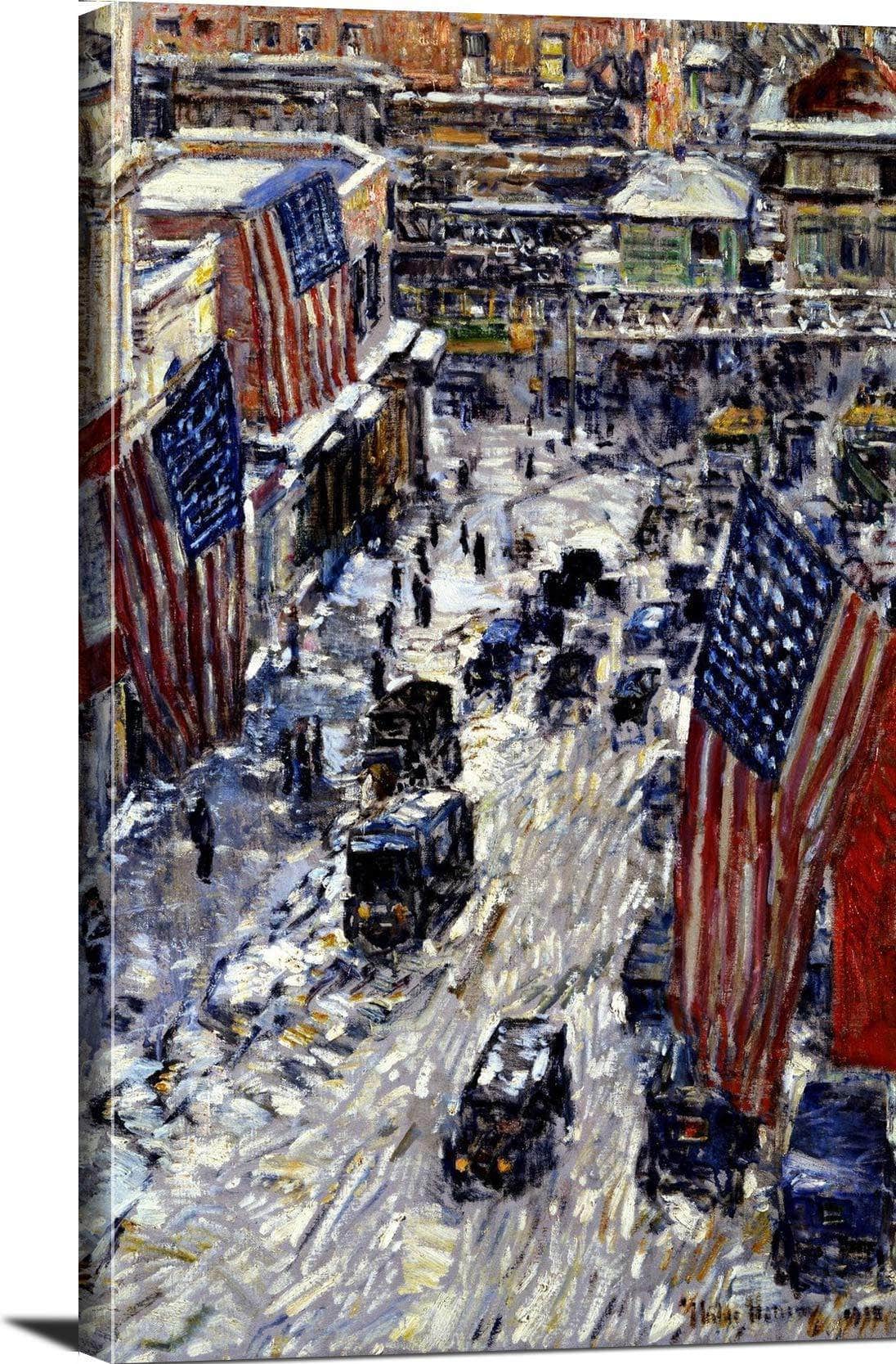 Flags On 57th Street, 1918 Painting Frederick Childe Hassam Canvas Art - Image 3