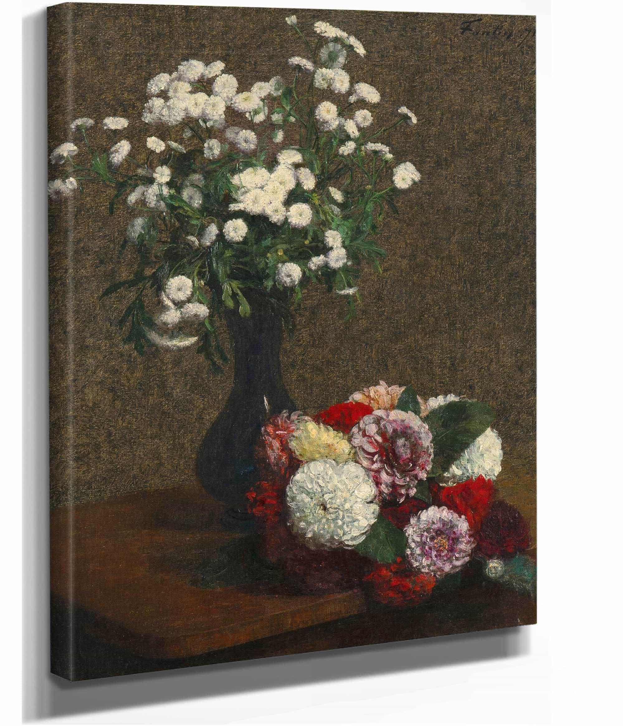 Fleurs Camomille Et Dahlias by Henri Fantin Latour - Image 2