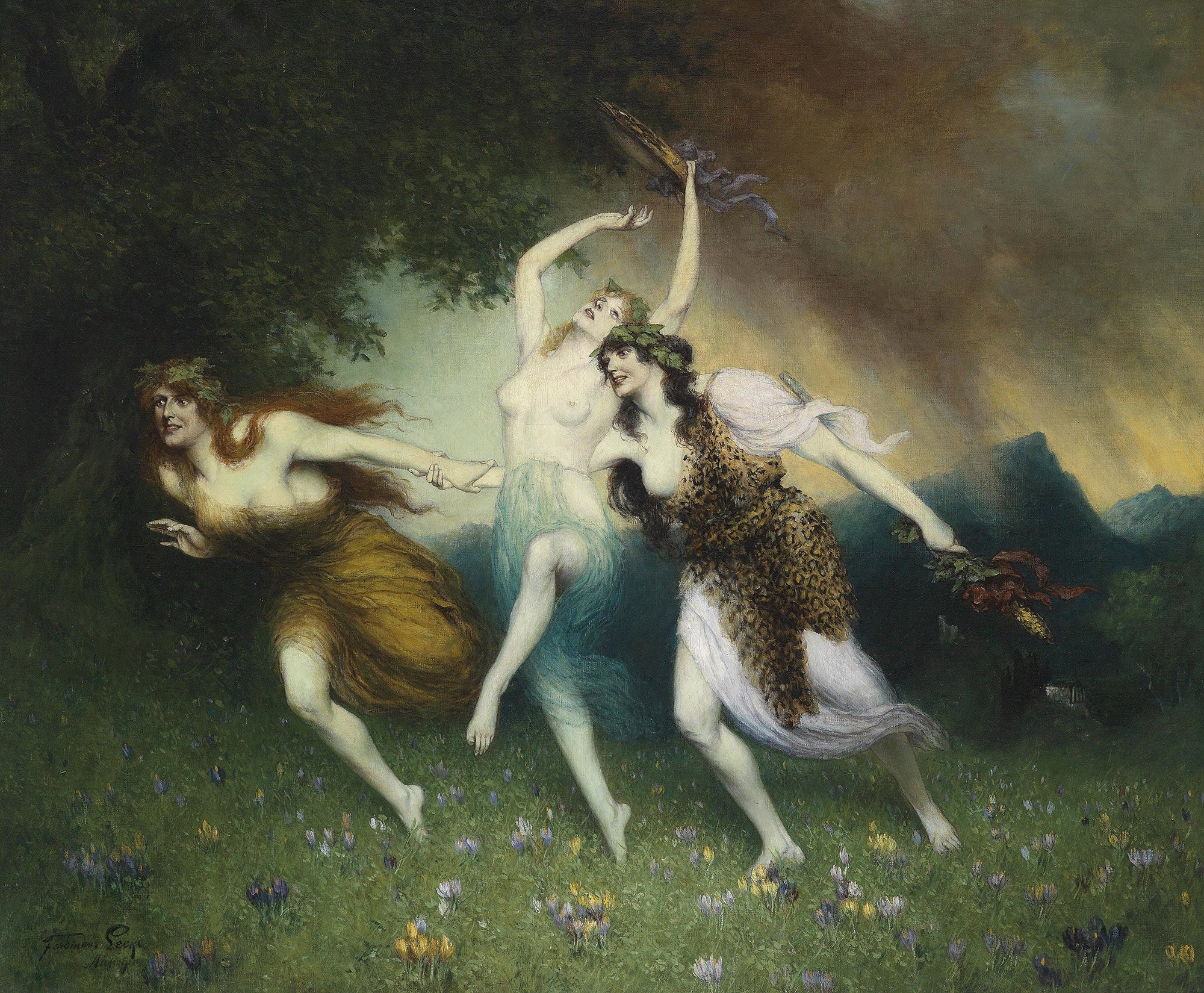 Fliehende Nymphen by Ferdinand Leeke - Image 2