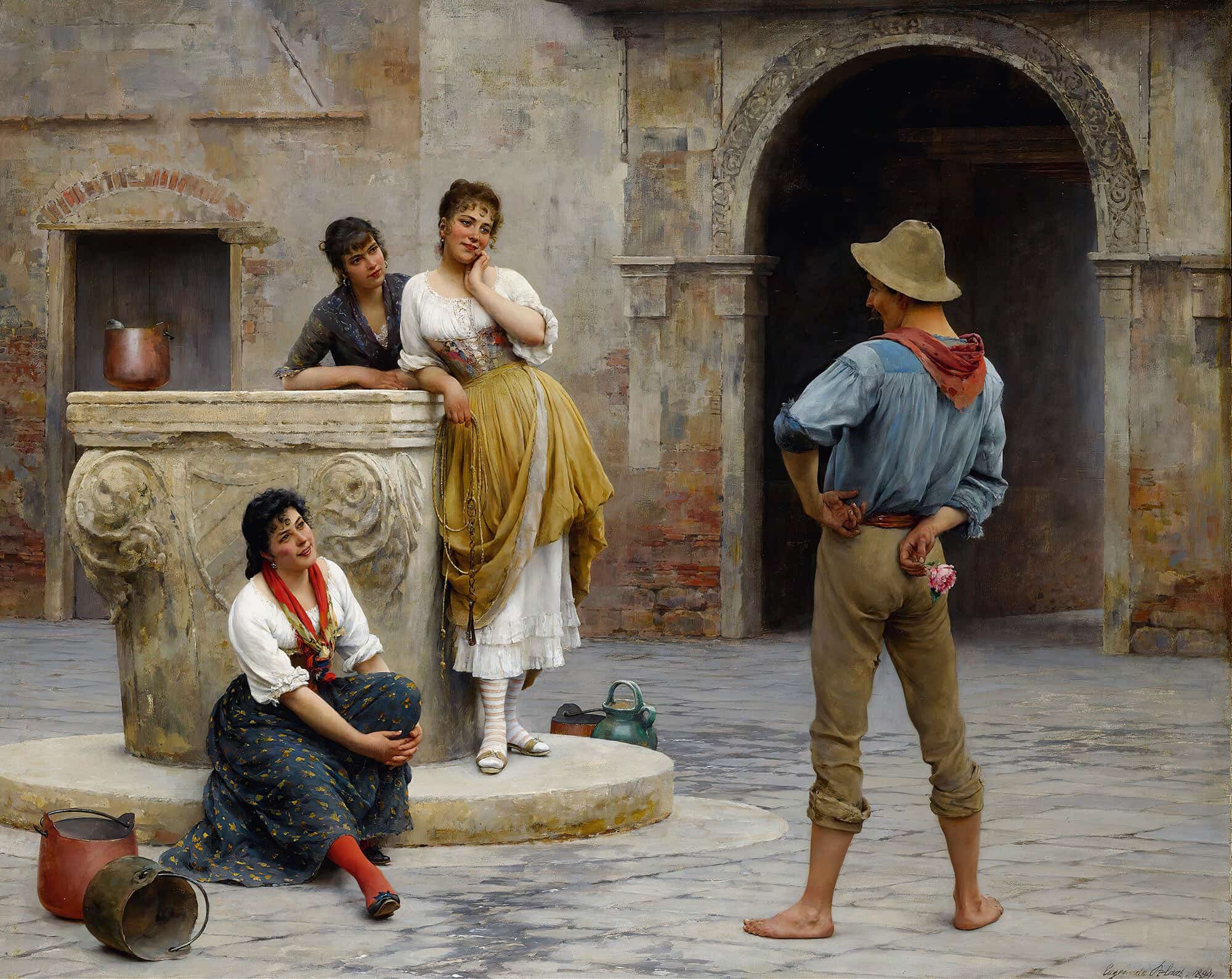 Flirtation by Eugen Von Blaas - Image 2