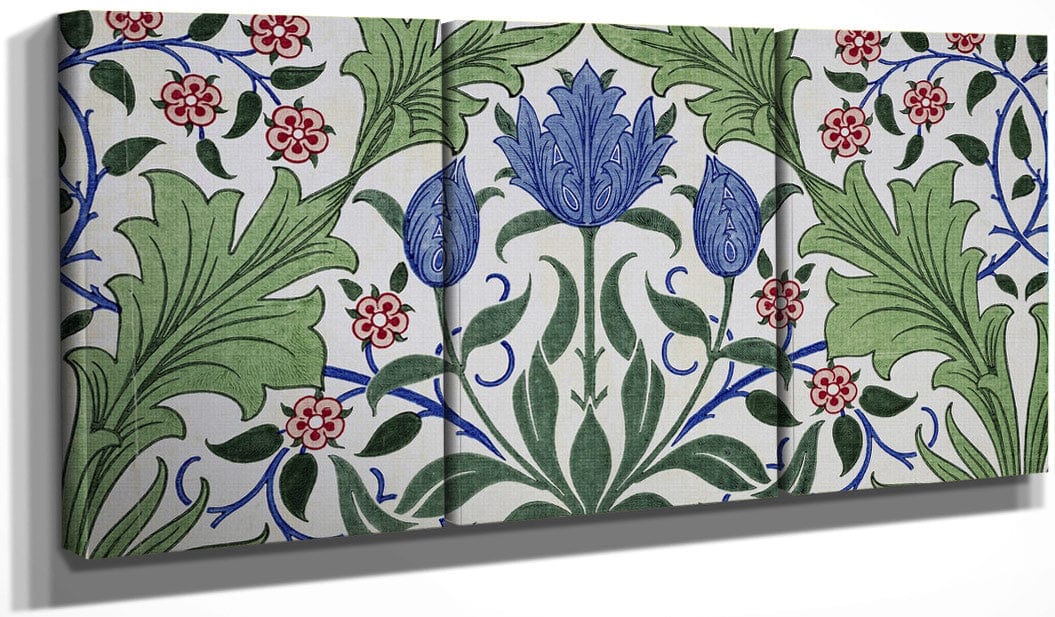 Floral Wallpaper Design With Tulips By William Morris