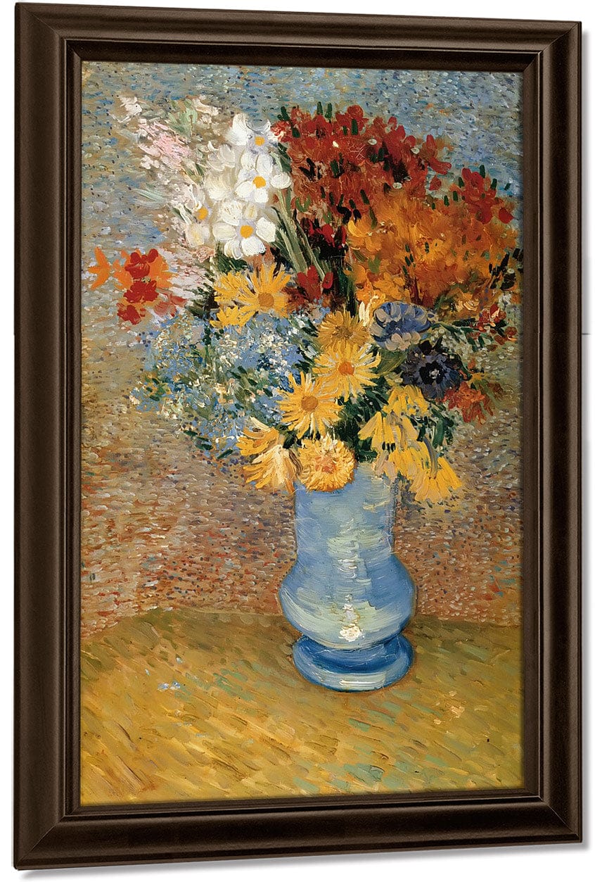 Flowers In A Blue Vase By Vincent Van Gogh - Image 5