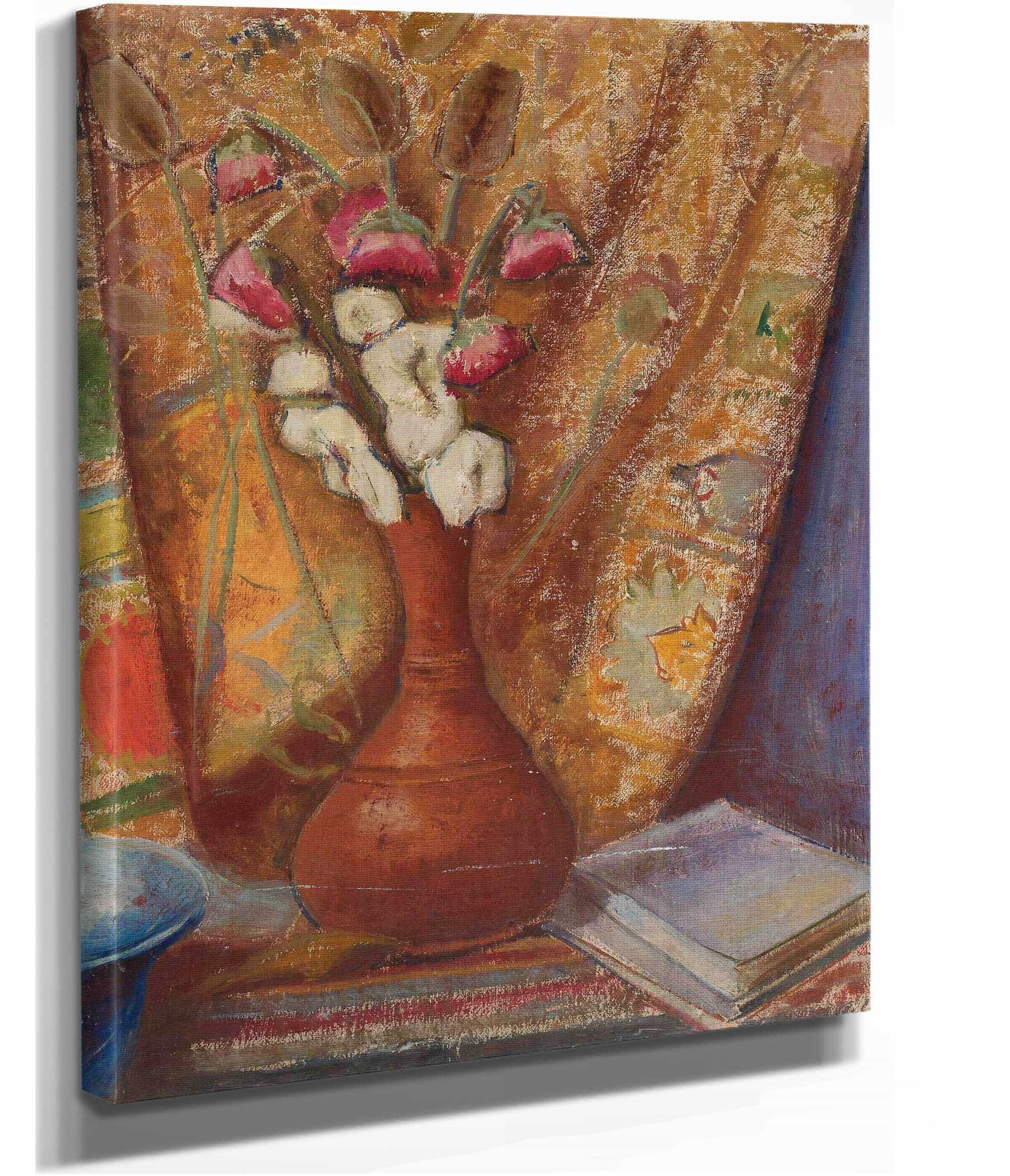 Flowers In A Clay Flower Vase by Tadeusz Makowski - Image 2