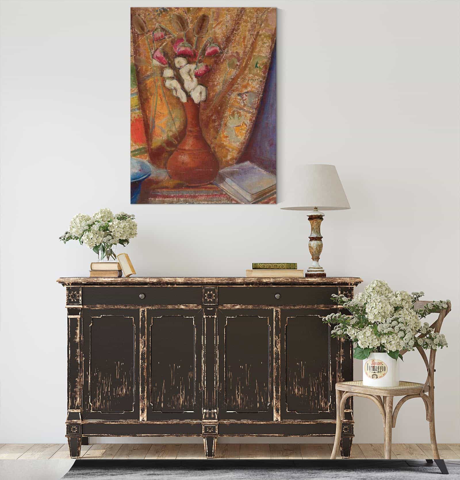Flowers In A Clay Flower Vase by Tadeusz Makowski - Image 4