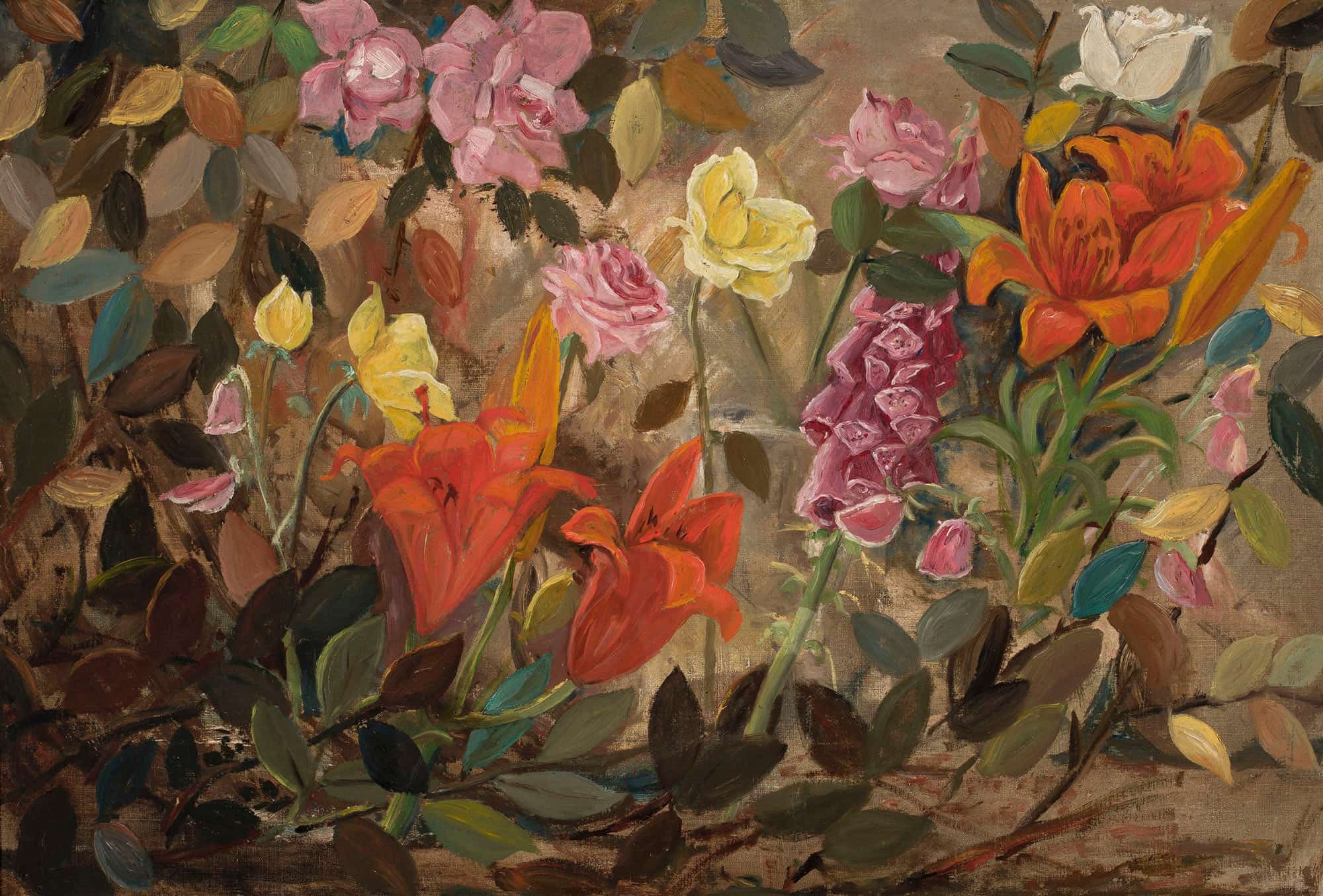 Flowers In A Garden by Tadeusz Makowski