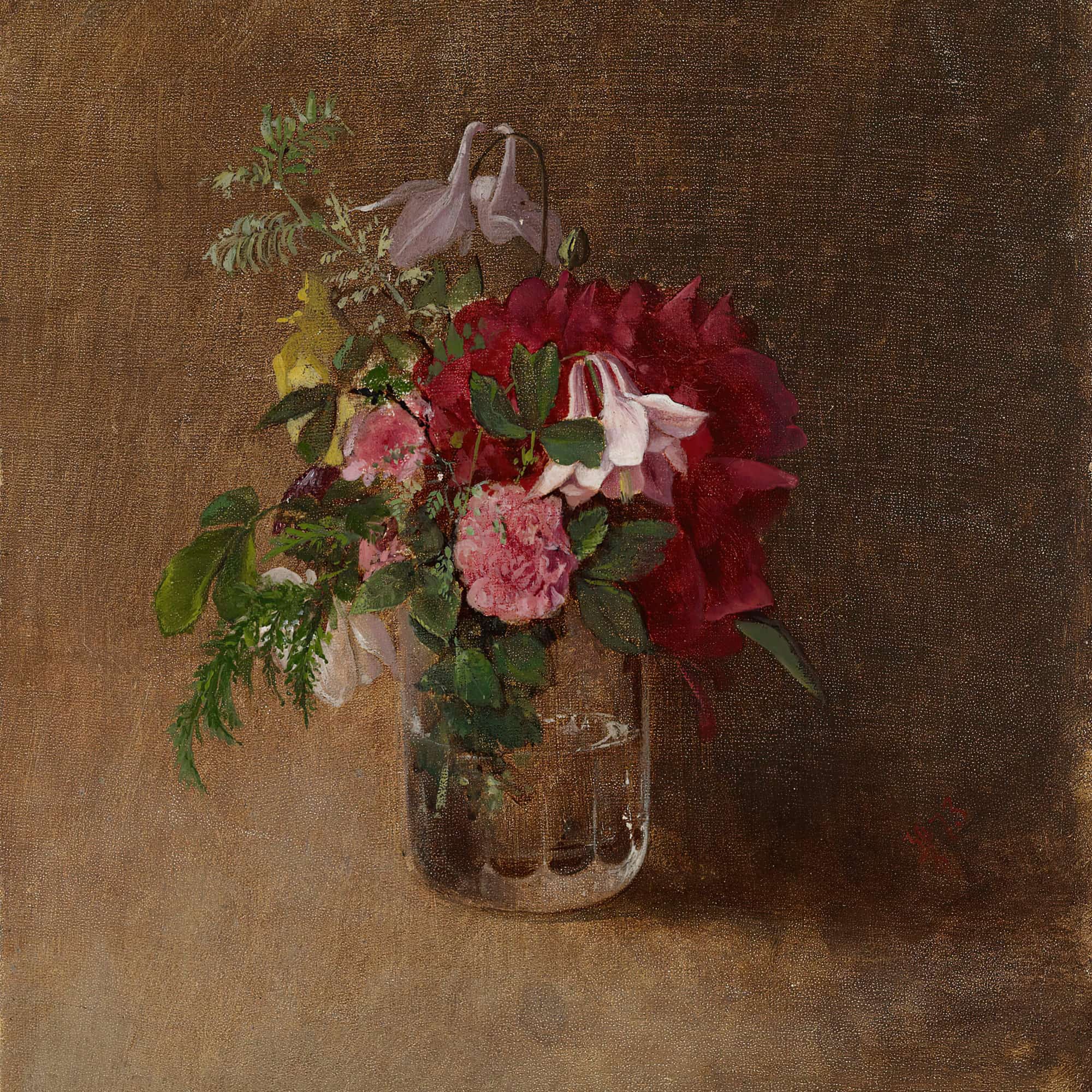Flowers In A Glass by Albert Edelfelt - Image 4