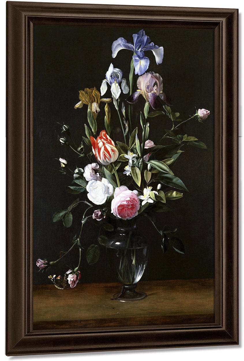 Flowers In A Glass Vase By Daniel Seghers - Image 5