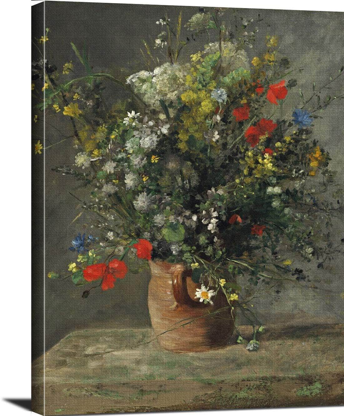 Flowers In A Vase Painting Auguste Renoir Canvas Art - Image 3