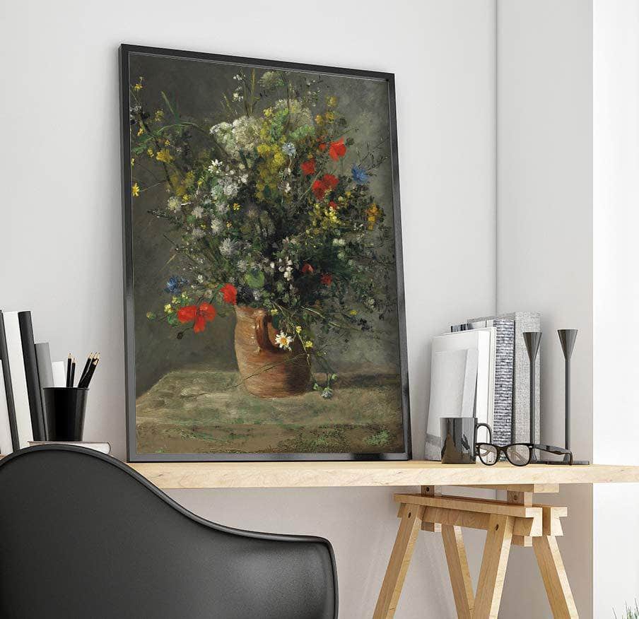 Flowers In A Vase Painting Auguste Renoir Canvas Art - Image 4