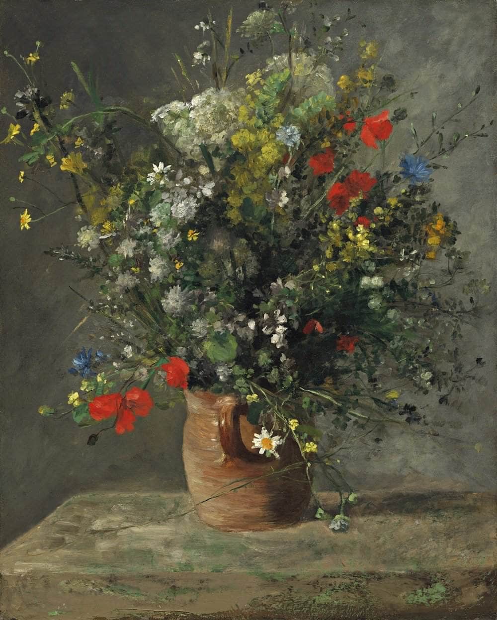 Flowers In A Vase Painting Auguste Renoir Canvas Art - Image 5