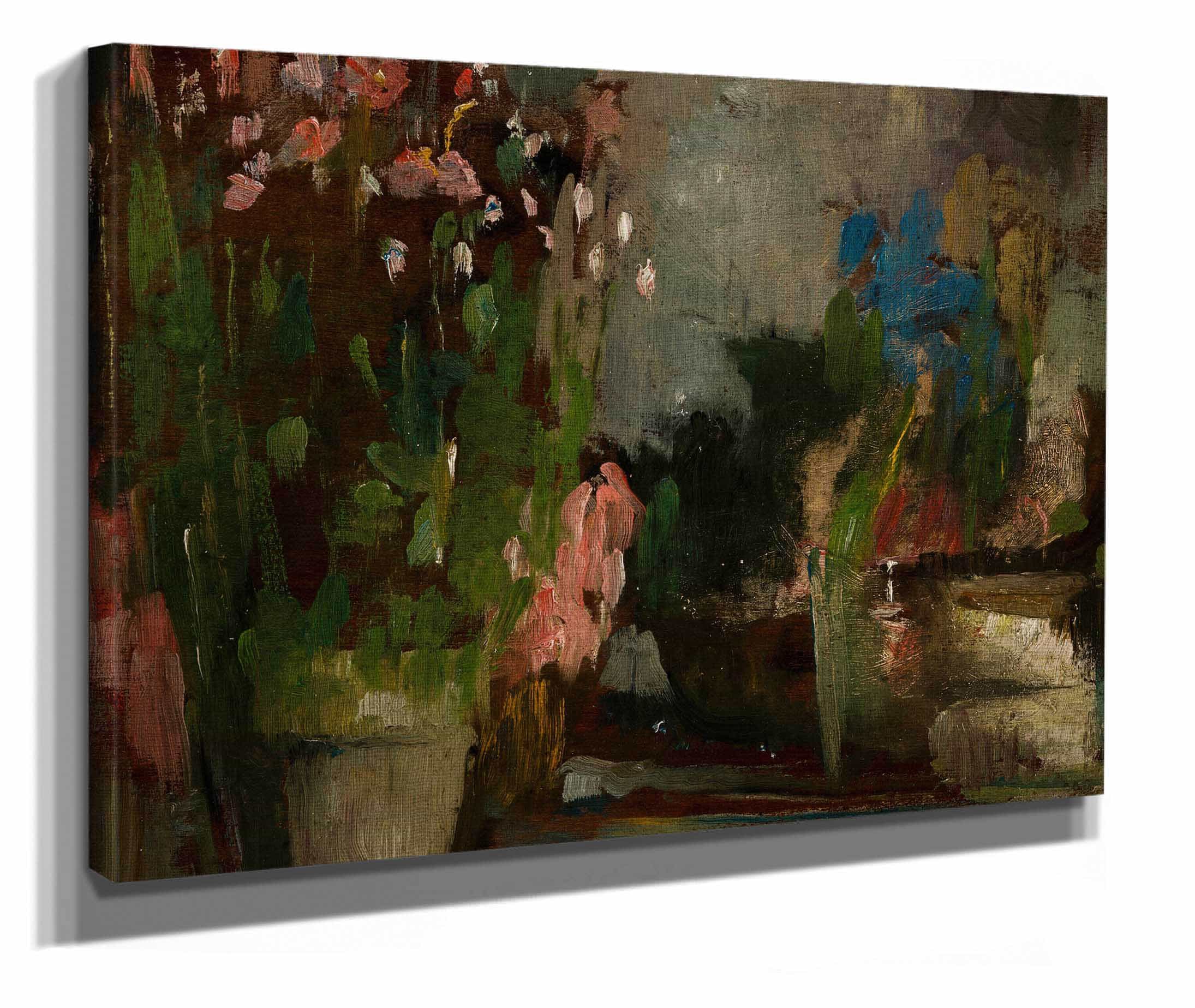 Flowers On A Terrace by Olga Boznanska - Image 2