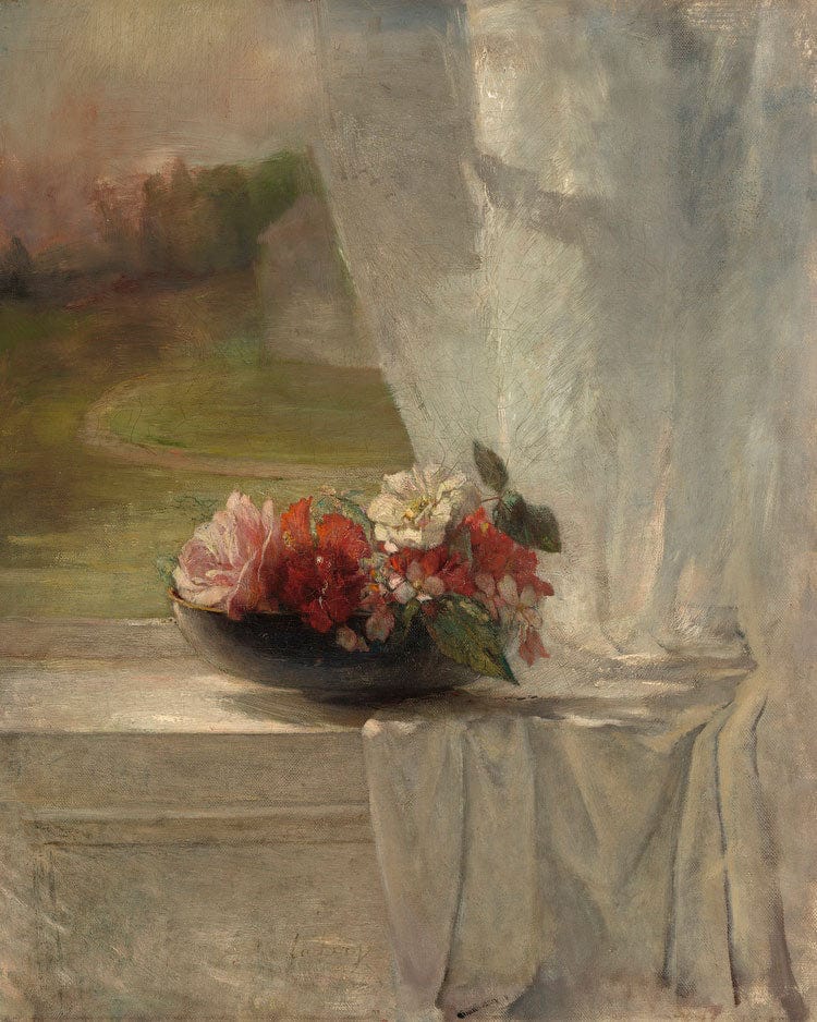 Flowers On A Window Ledge By John La Farge - Image 6