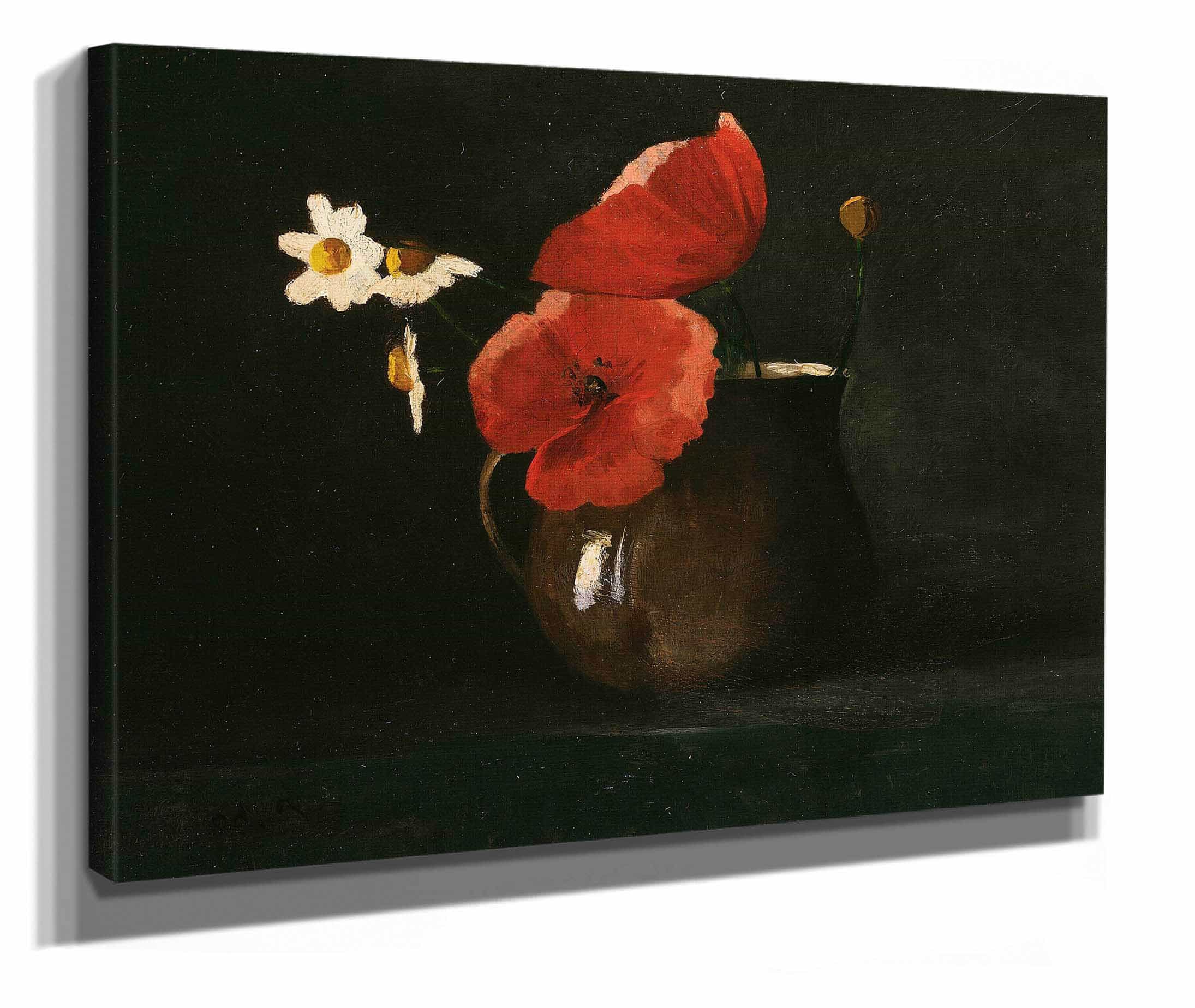 Flowers Poppies And Daisies by Odilon Redon - Image 2