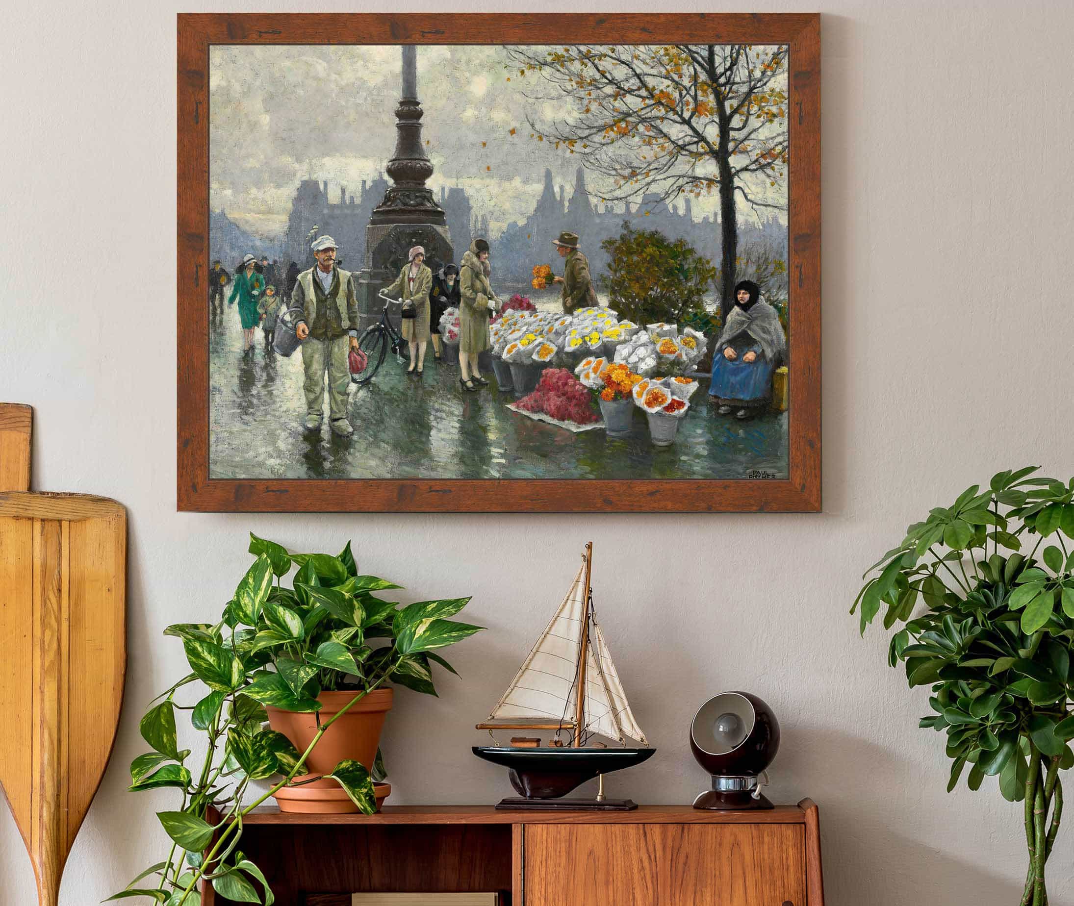 Flowersellers At Dr Louises Bro Queen Louises Bridge In Copenhagen by Paul Fischer - Image 3