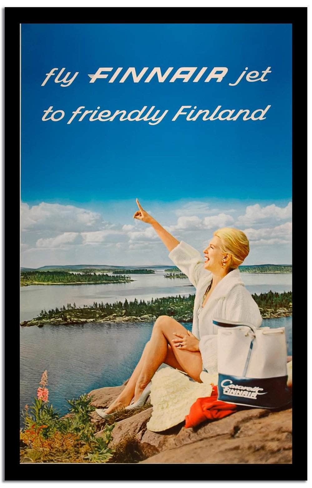 Fly Finnair Jet To Friendly Finland Wpa Vintage Advertising - Image 2