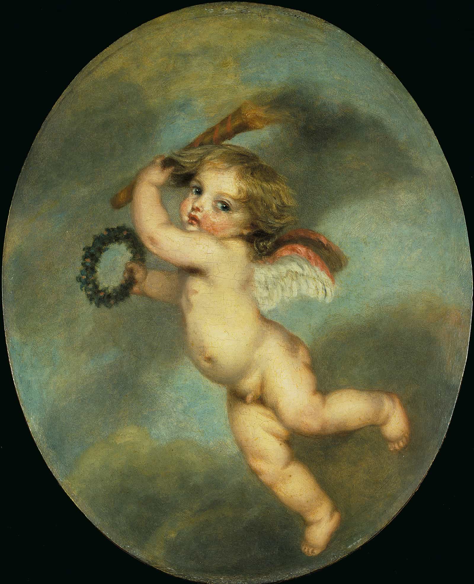 Flying Cupid With A Torch by Jean Baptiste Greuze - Image 2