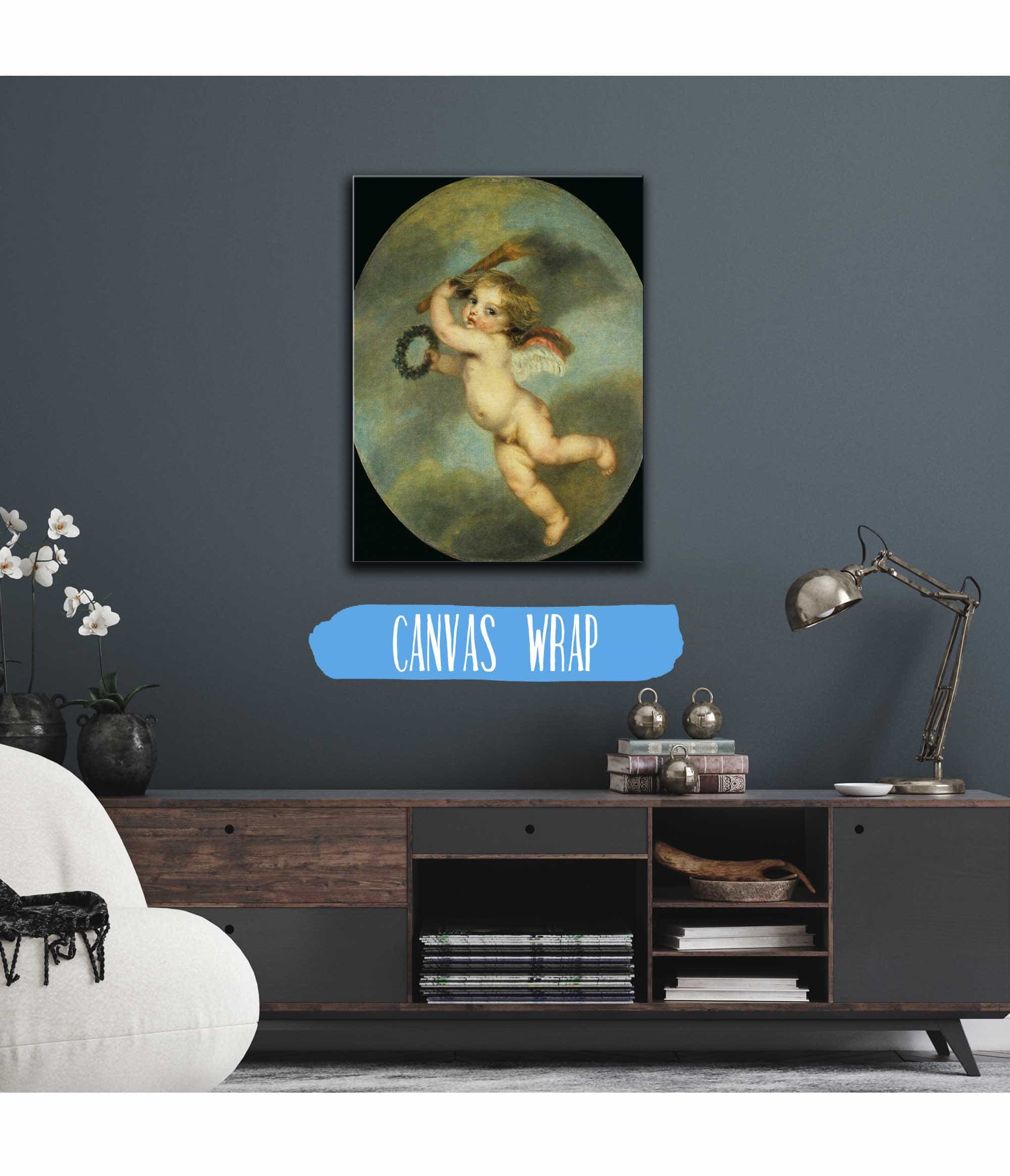 Flying Cupid With A Torch by Jean Baptiste Greuze - Image 3