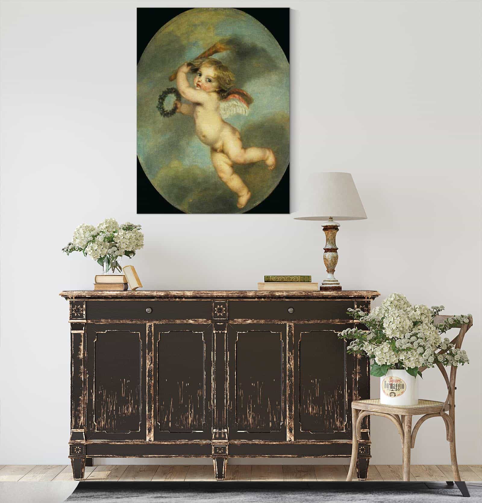 Flying Cupid With A Torch by Jean Baptiste Greuze - Image 4