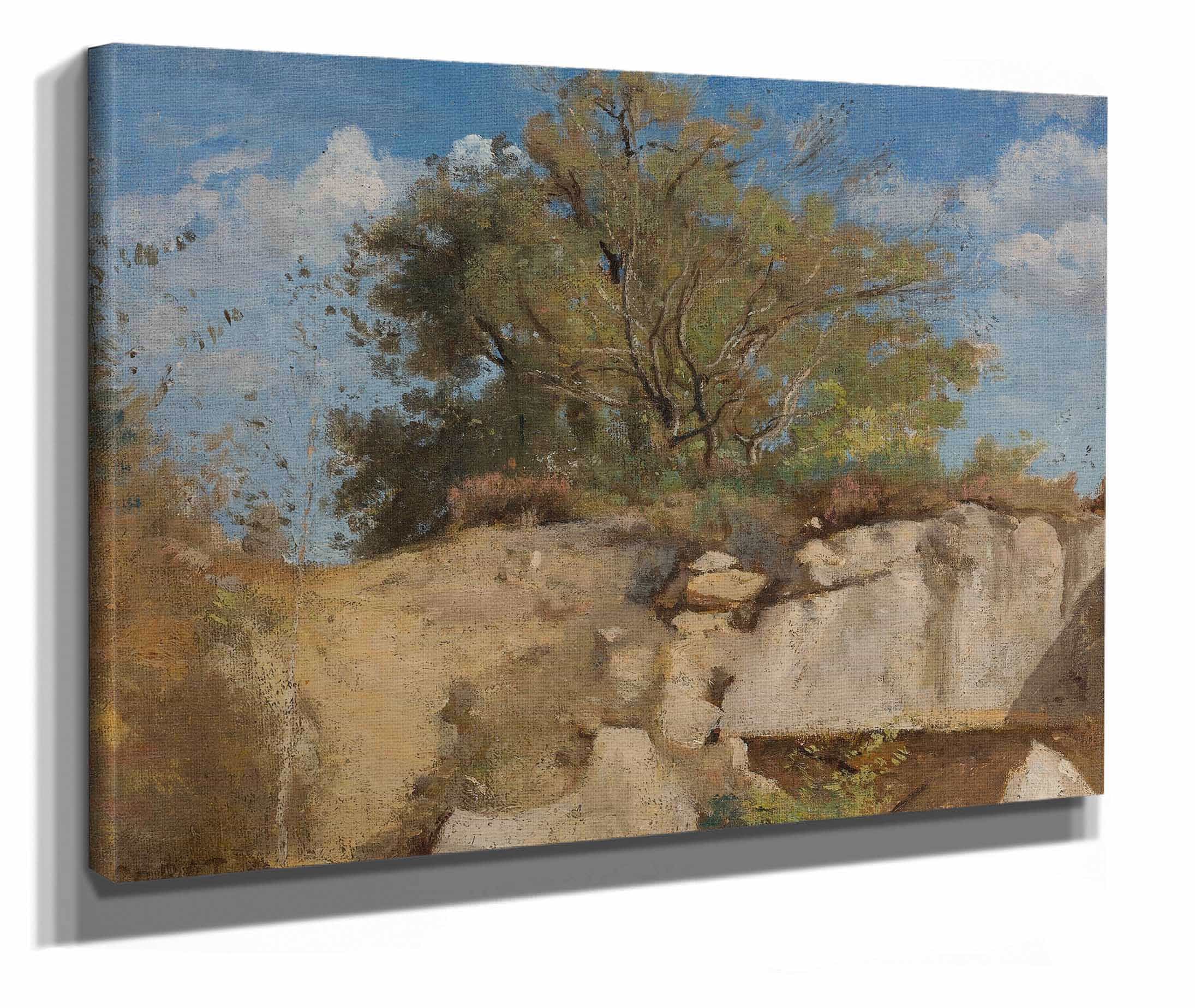 Fontainebleau Sommet De Carriere Boisee by Jean Baptiste Camille Corot - Image 2