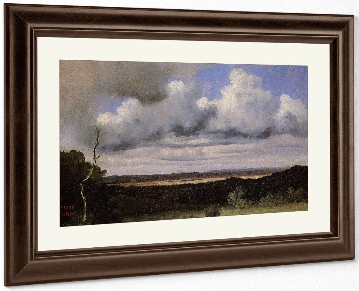 Fontainebleau Storm Over The Plains 1822 Oil On Canvas Musee Cantonal Des Beaux Arts Lausanne Switzerland By Jean Baptiste Camille Corot - Image 3