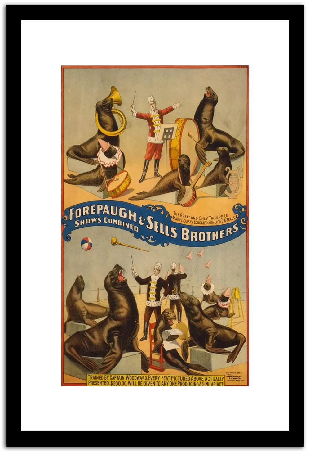 Forepauch & Sells Brothers  Vintage Circus Posterb