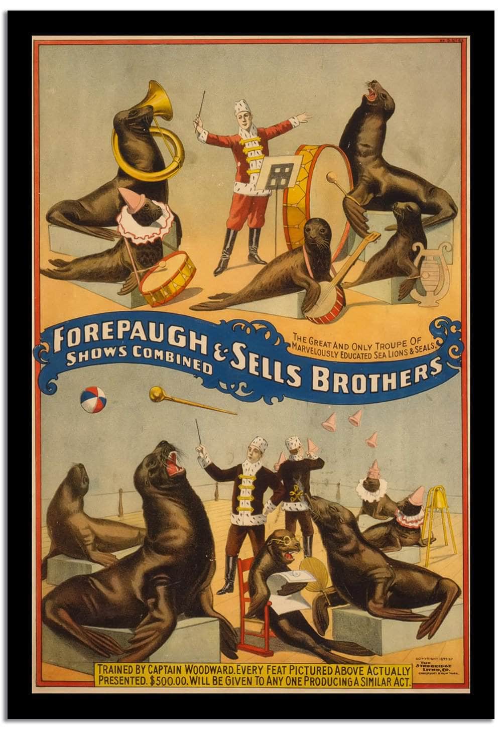 Forepauch & Sells Brothers  Vintage Postera - Image 2