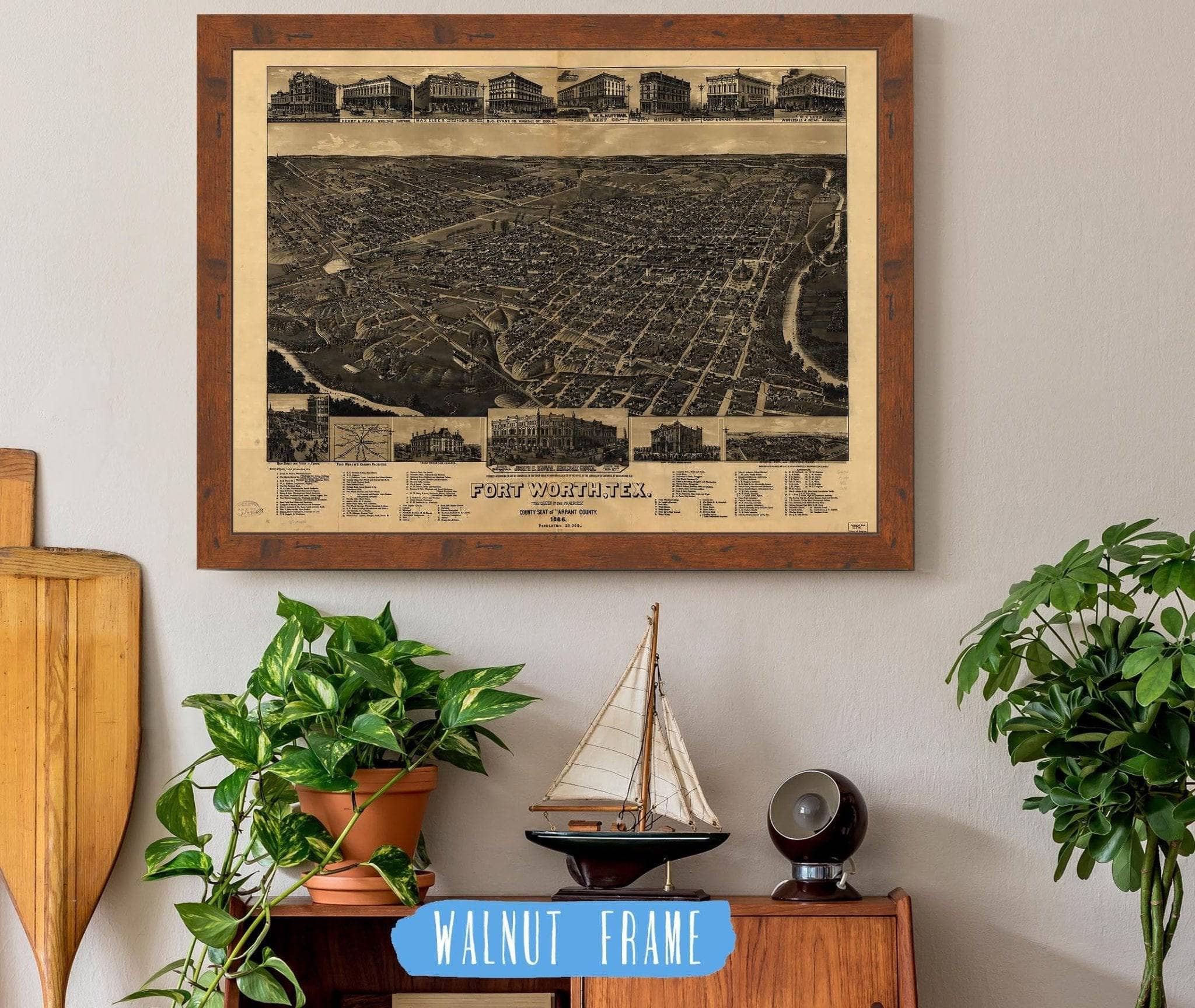 Fort Worth Tex The Queen Of The Prairies County Seat Of Tarrant County 1886 State of Texas - Image 4