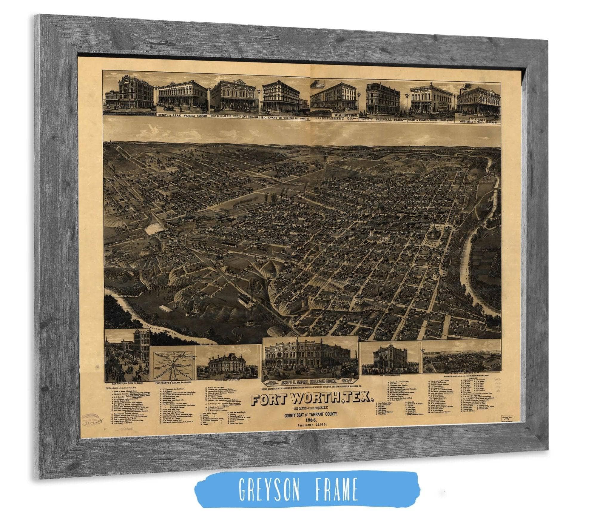 Fort Worth Tex The Queen Of The Prairies County Seat Of Tarrant County 1886 State of Texas - Image 6