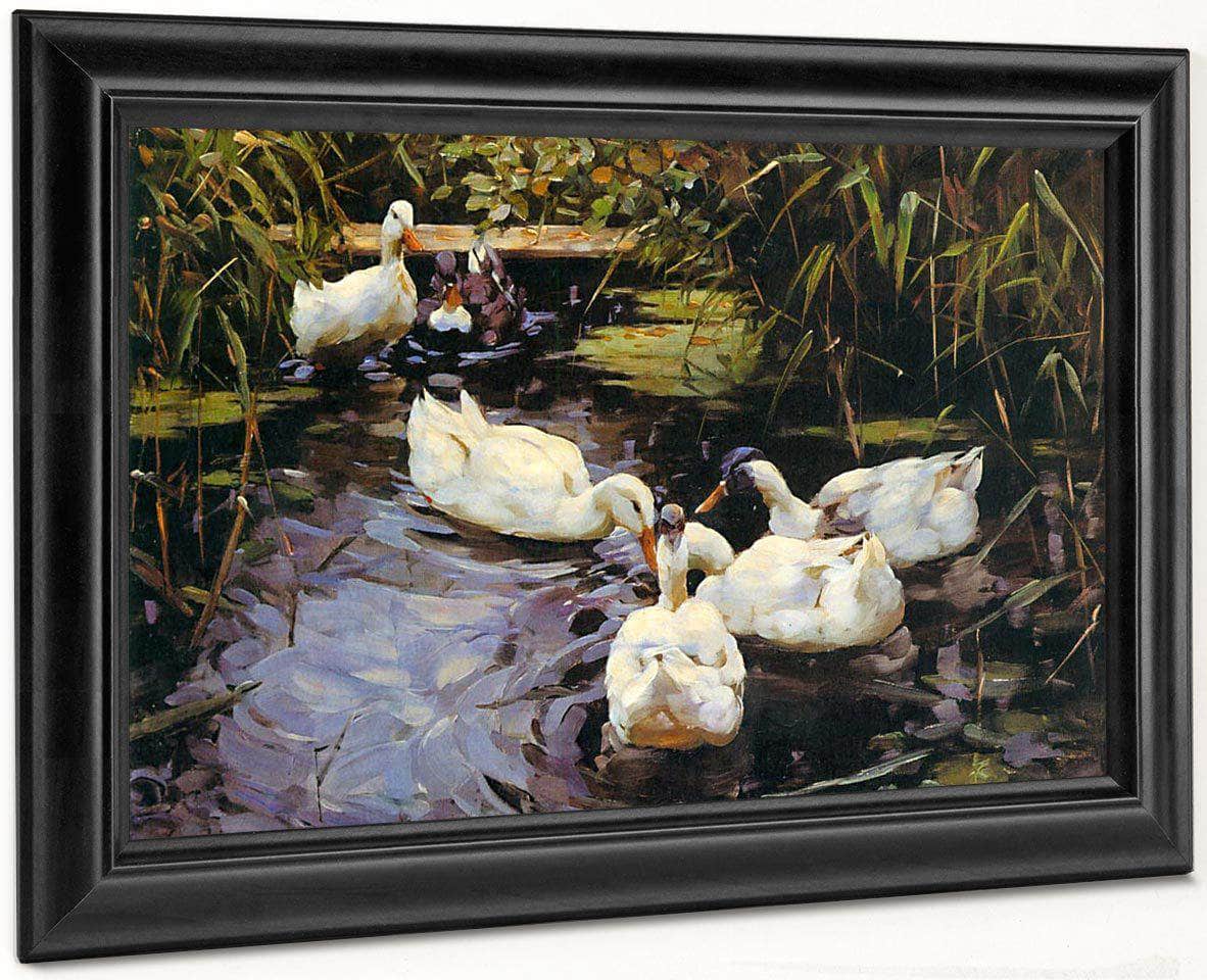 Four Ducks At The Pond By Alexander Koester - Image 7