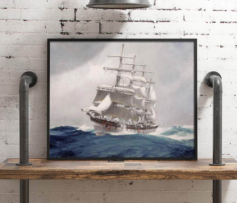 Four Masted Wool Clipper Port Jackson Painting Jack Spurling Canvas Art - Image 4