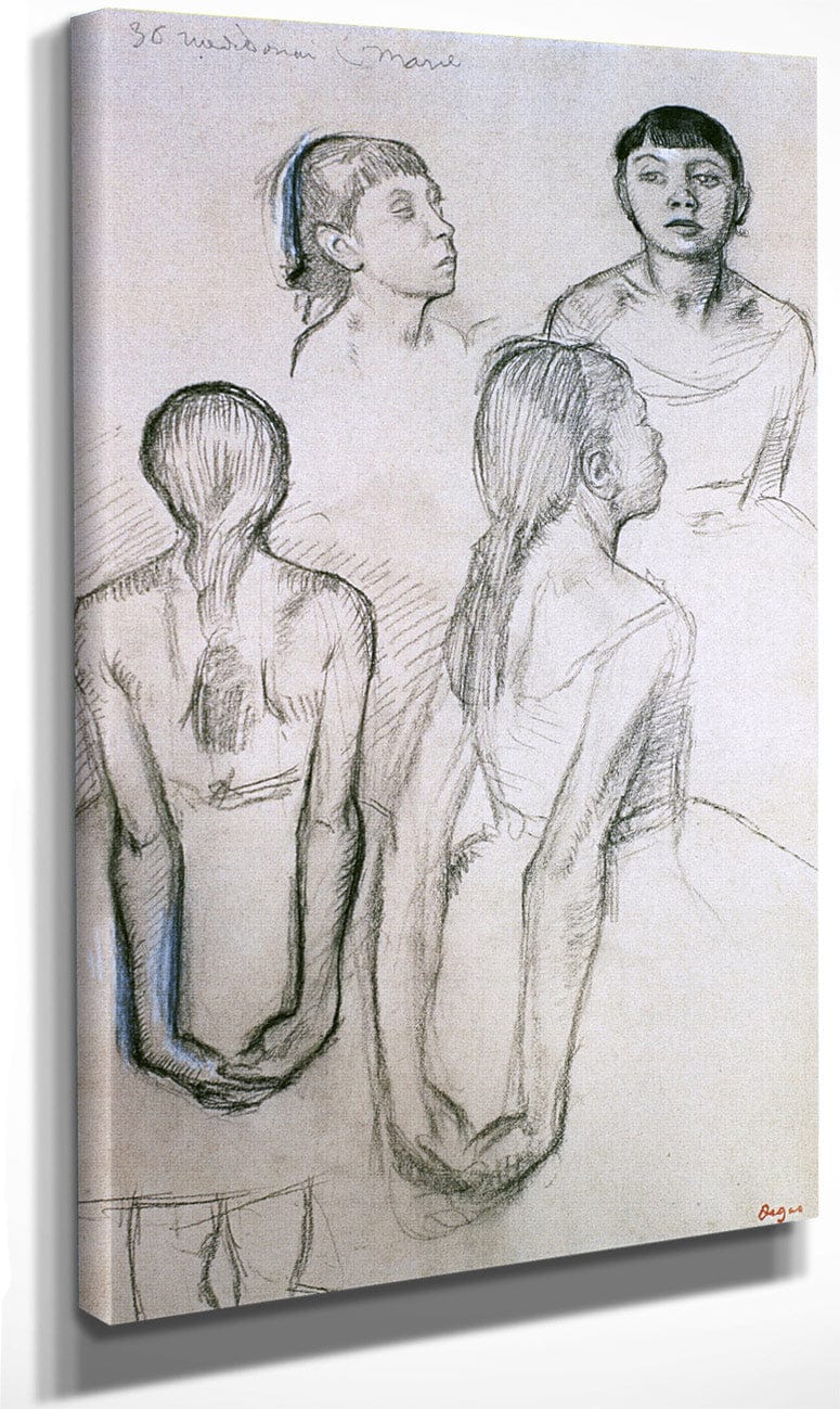 Four Studies Of Dancers By Edgar Degas