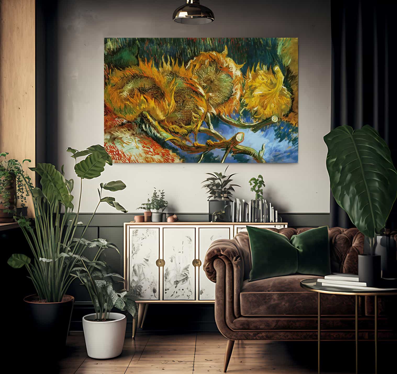 Four Sunflowers Gone To Seed By Vincent Van Gogh - Image 2