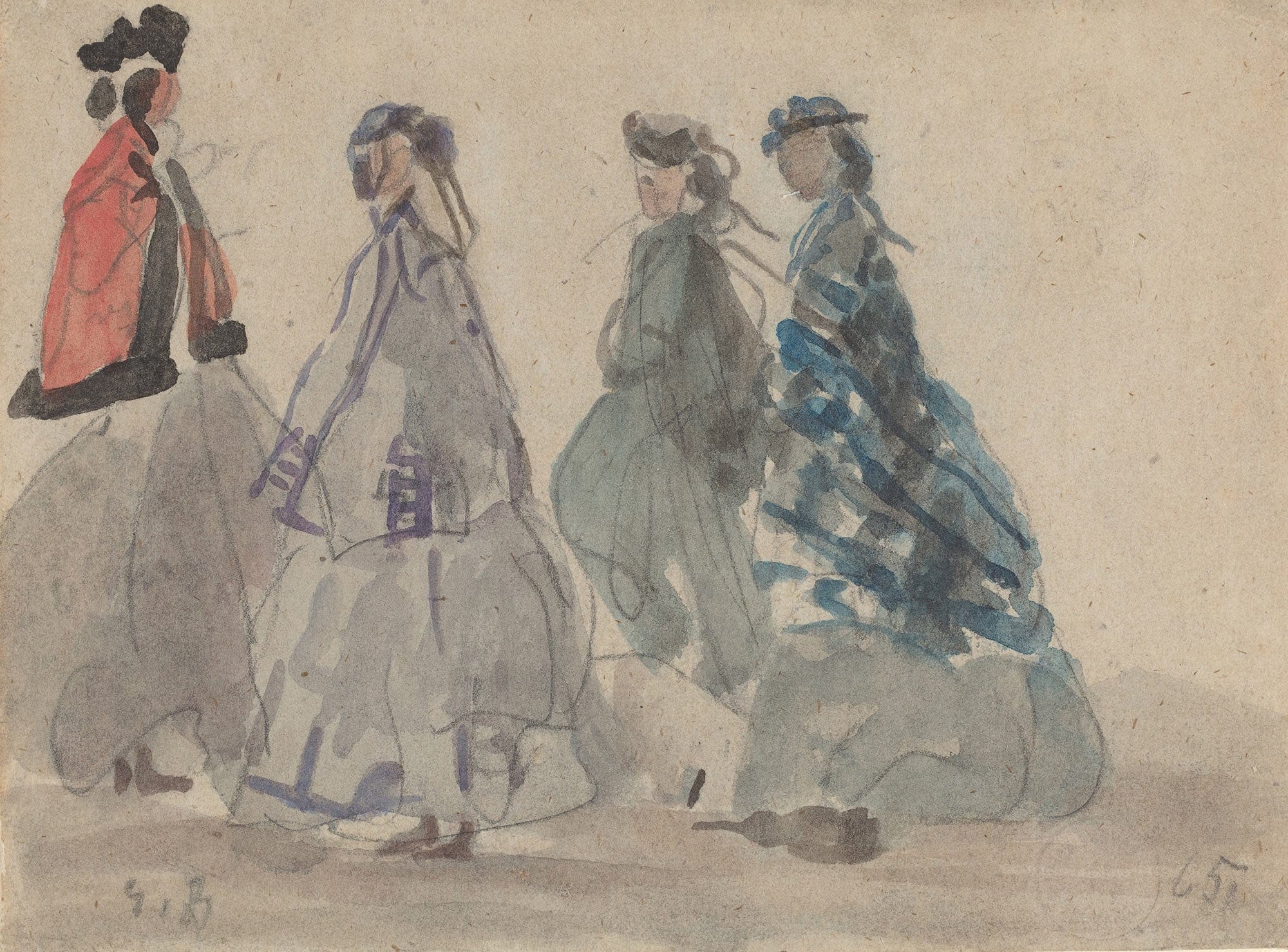 Four Women At Trouville by Eugene Boudin - Image 2