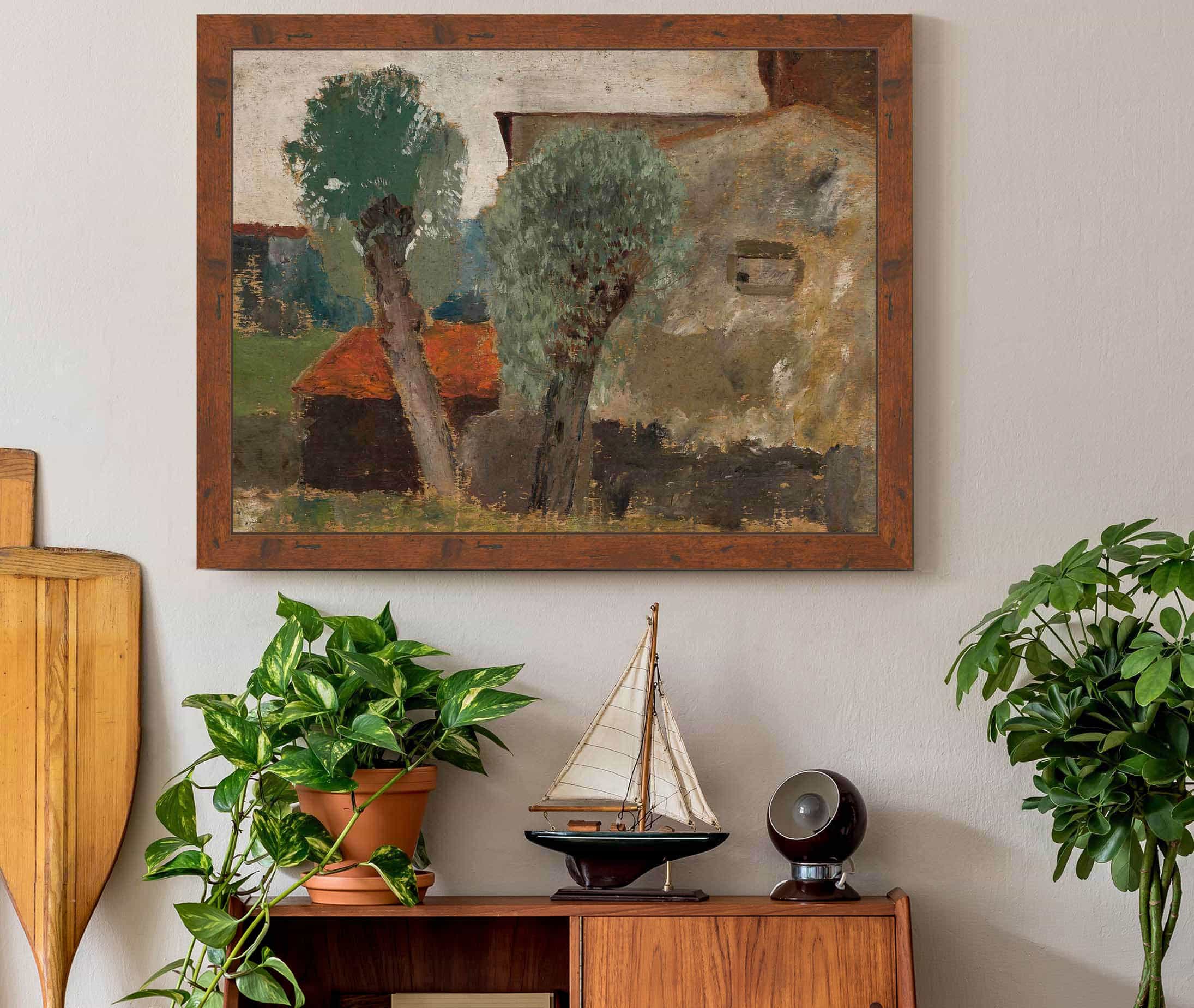 Fragment Of A House With Two Trees by Tadeusz Makowski - Image 3