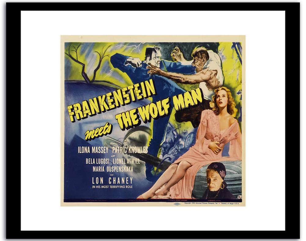 Frankenstein Meets The Wolf Man Vintage Poster