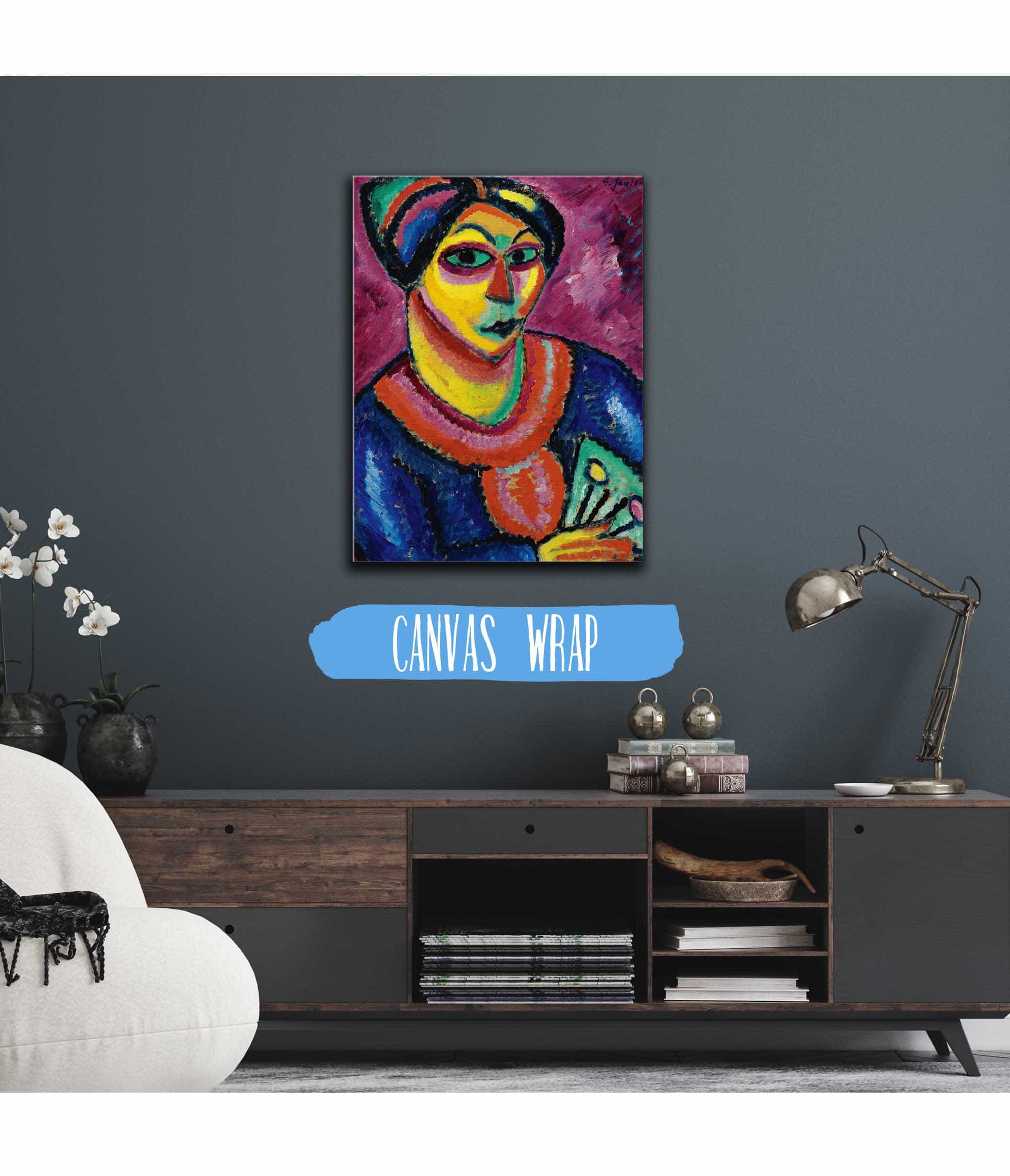 Frau Mit Grunem Facher Woman With A Green Fan by Alexej Von Jawlensky - Image 3