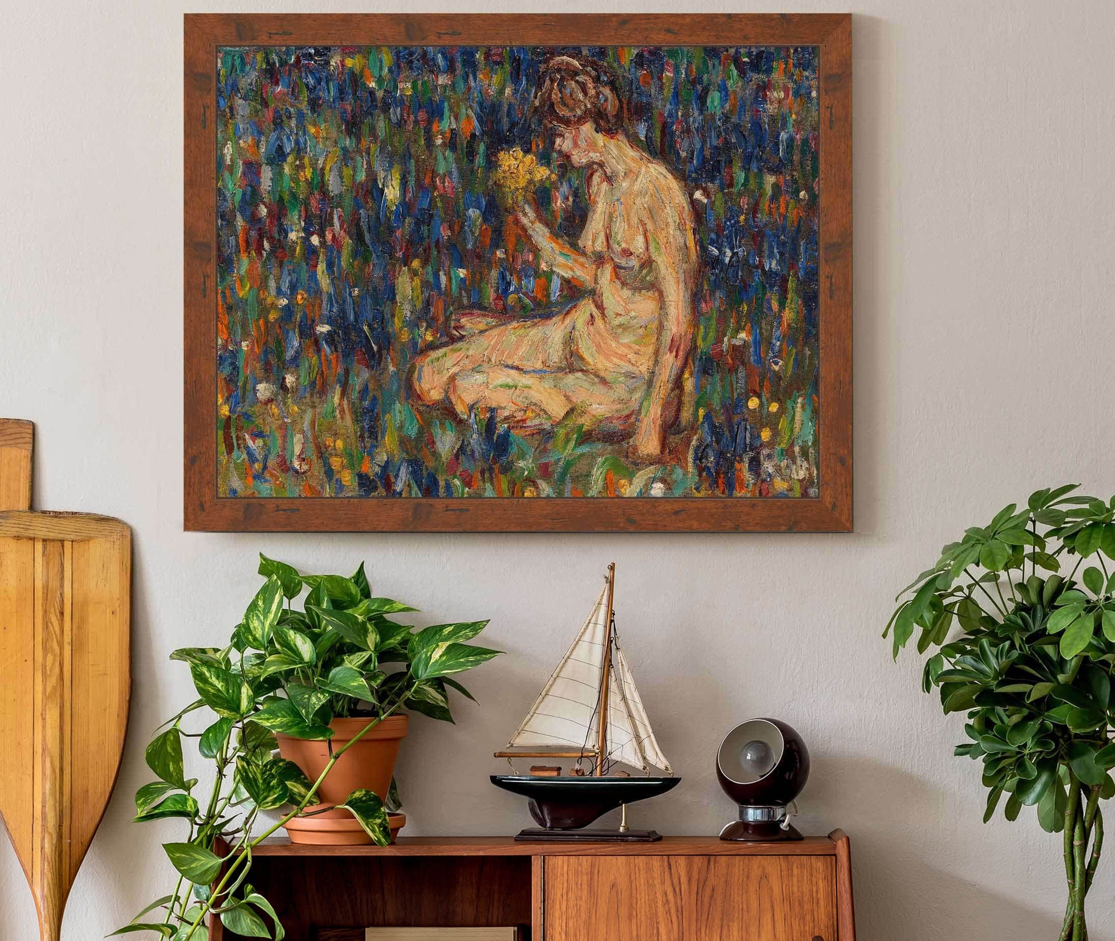 Frauenakt Mit Gelbem Blumenstraub Madchen Auf Der Wiese by Christian Rohlfs - Image 3
