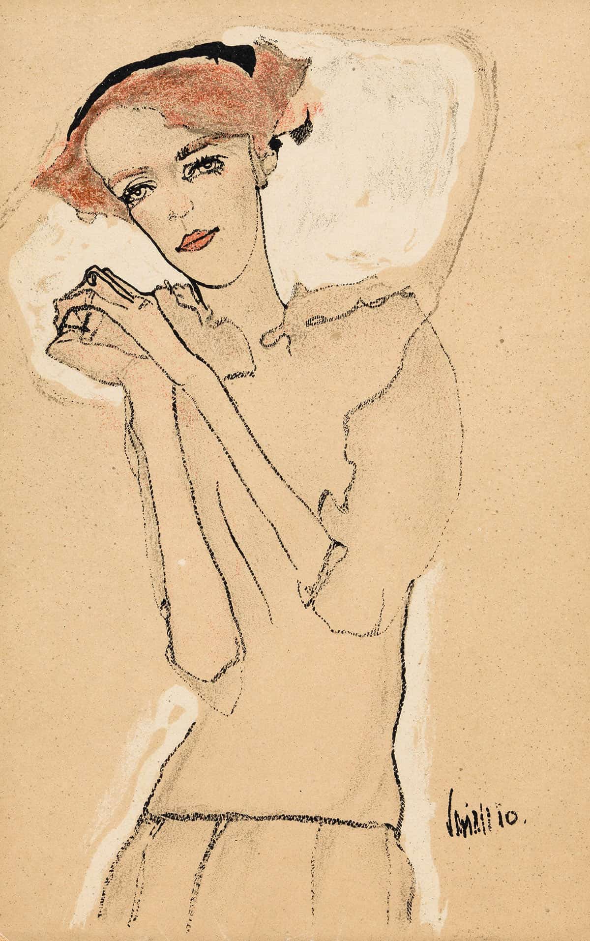 Frauenbildnis Iii by Egon Schiele - Image 3
