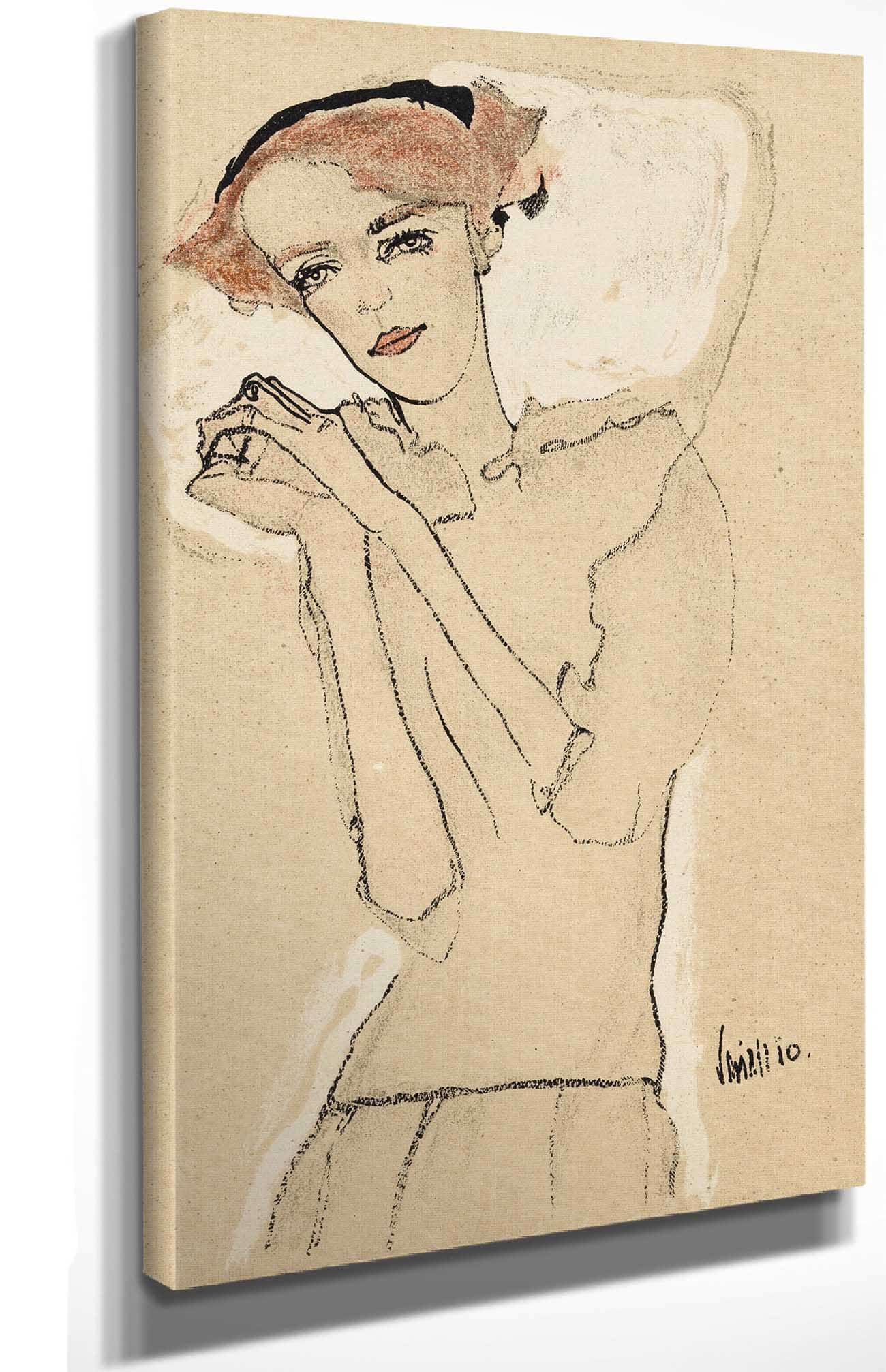 Frauenbildnis Iii by Egon Schiele - Image 4