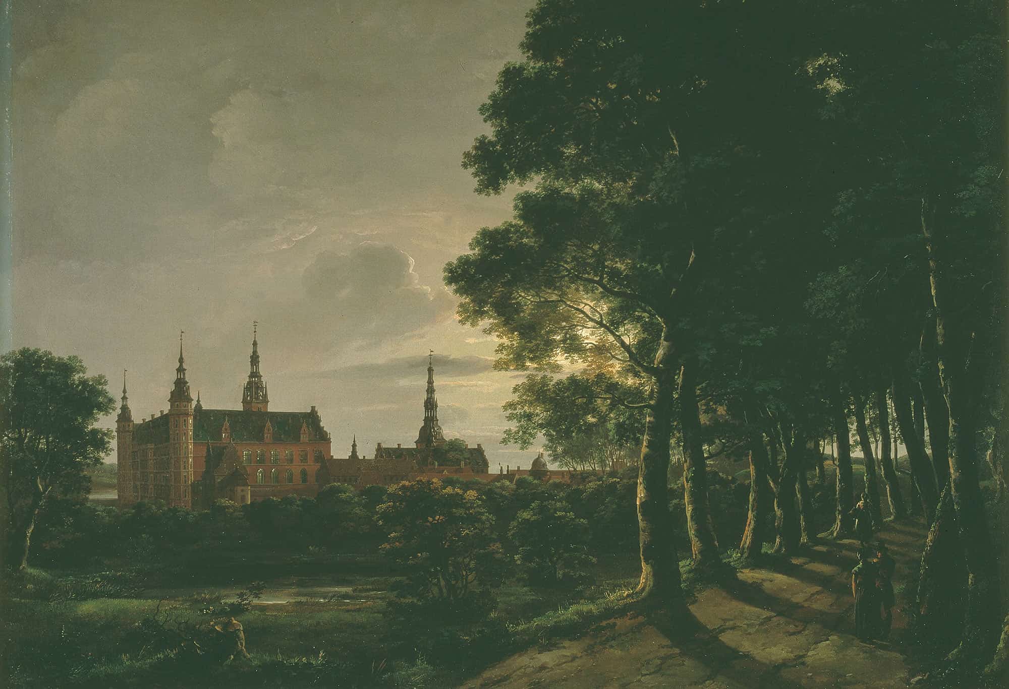 Frederiksborg Castle By Moonlight by Johan Christian Dahl - Image 2