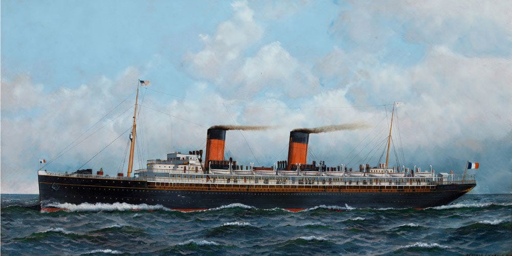French Steamer La Provence 1911 By Antonio Jacobsen - Image 2
